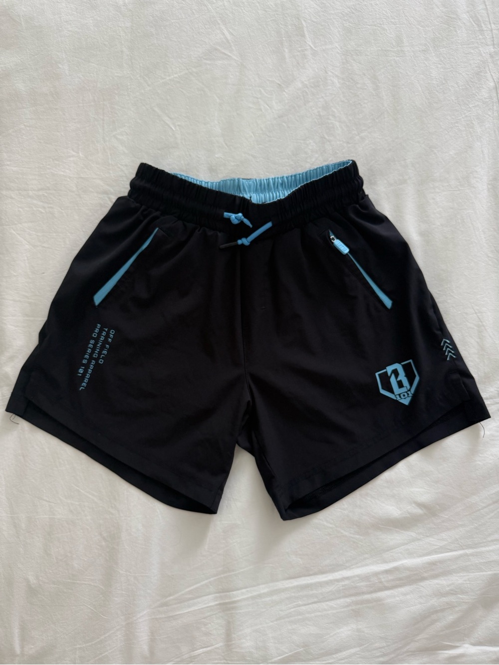 BSBLSZN Black Hoodie Tee & Shorts Set with Blue Accents - Picture 3 of 3